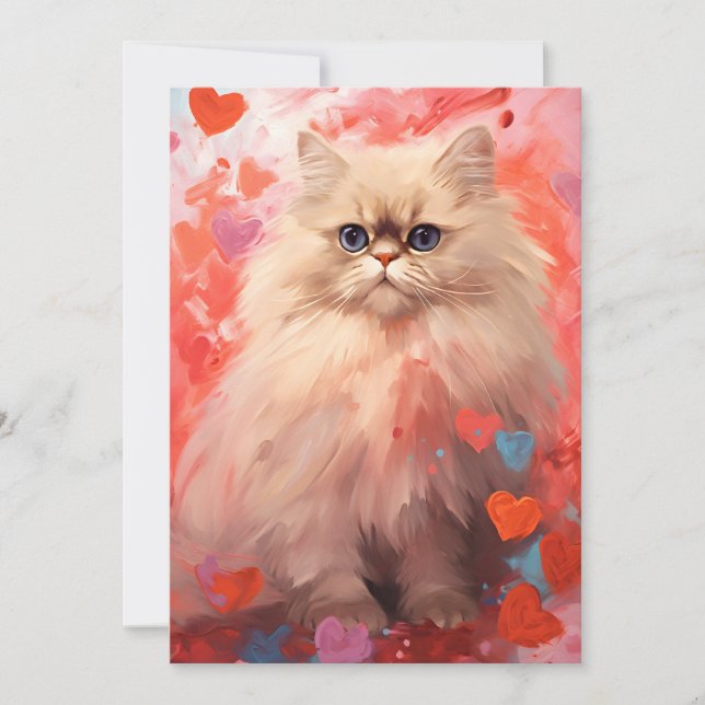 Persian Cat Valentine's Day Julkort (Framsida)