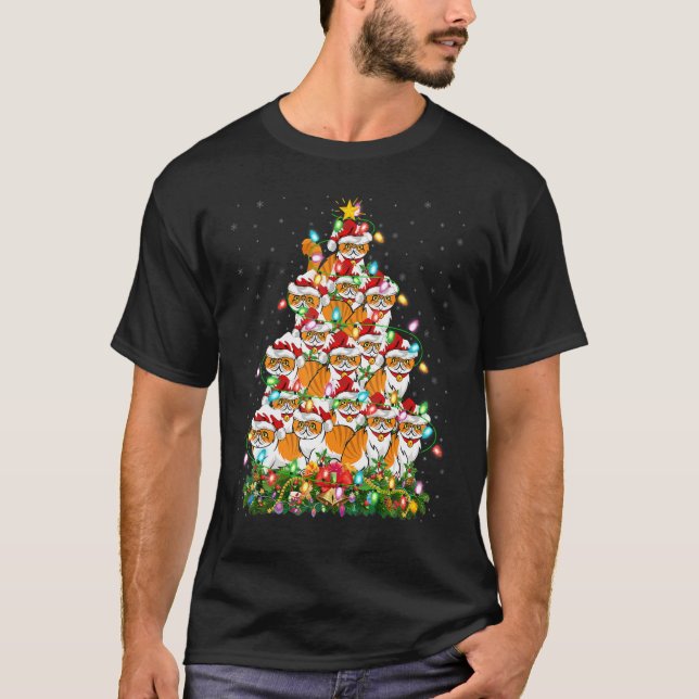 Persian Cat   Xmas Santa Persian Cat Christmas Tre T Shirt (Framsida)