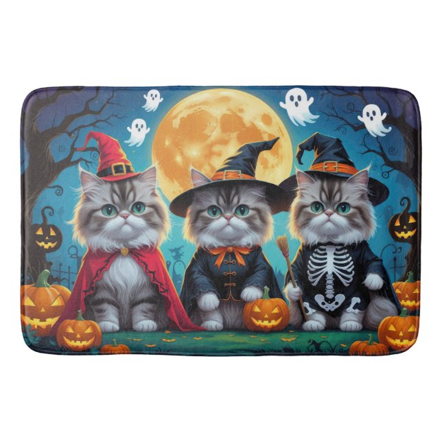 Persian Cats Pumpkin Halloween Funny Badrumsmatta (Framsidan)