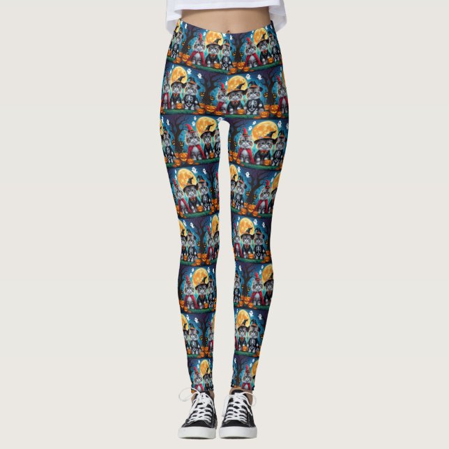 Persian Cats Pumpkin Halloween Funny Leggings (Framsida)