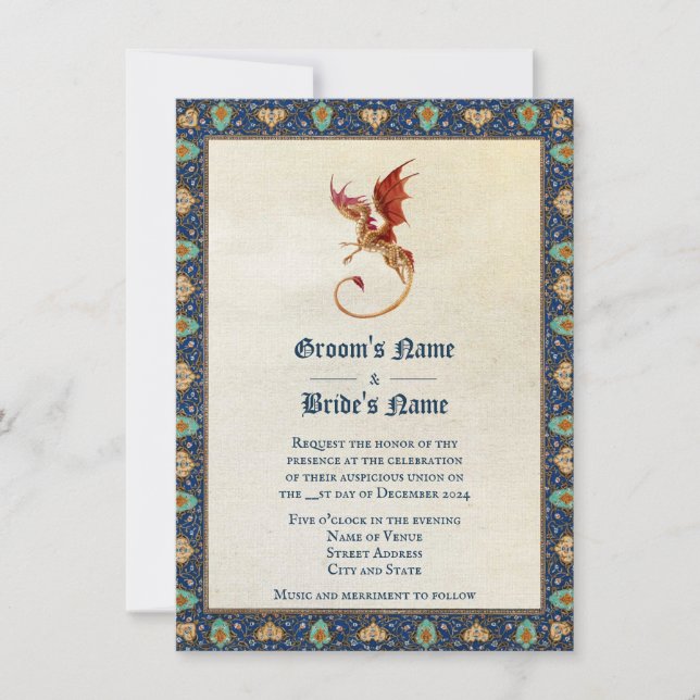 Persian Dragon Wedding-inbjudan Inbjudningar (Framsida)