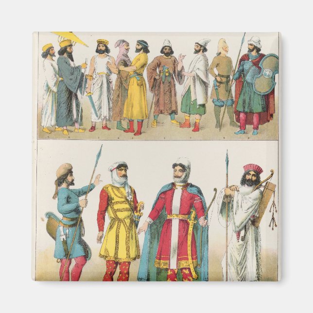 Persian Dress, från Trachten der Voelker, 1864 Magnet (Framsidan)