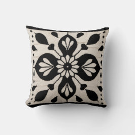 Persian Elegance: Handmade Black and White Kilim Kudde