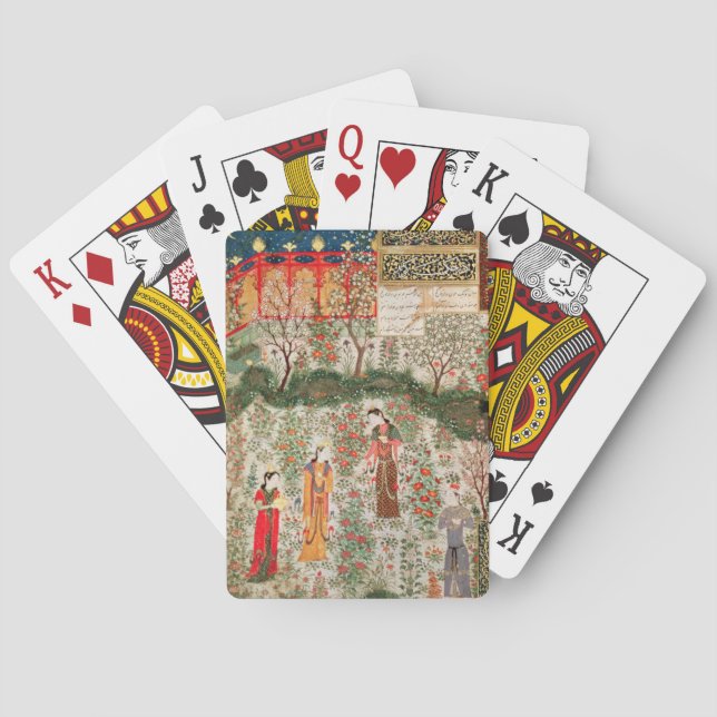 Persian Garden, 1500-talet (pappert) Spel Kort (Baksidan)