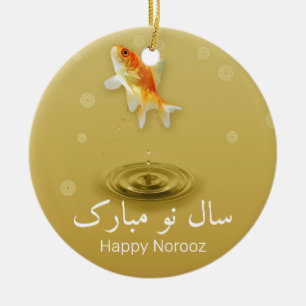Persian Gott nytt år Noroz Fish Julgransprydnad Keramik