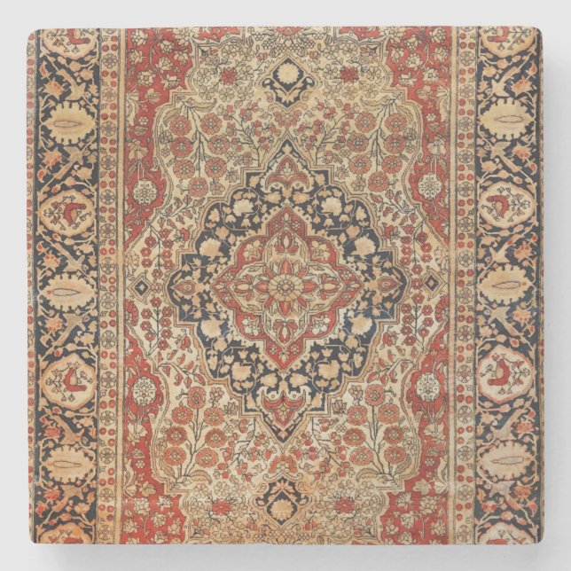 Persian Kashan Burnt Orange Gult  Stenunderlägg (Framsidan)