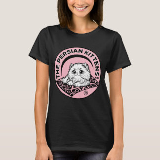 Persian Kittens Logotyp T-Shirt/Rosa Bkg T Shirt