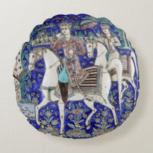 Persian Knight Himlar Blue White Rund Kudde