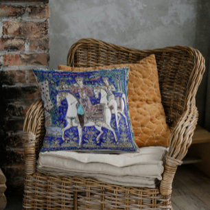 Persian Knight Romantik Blue White Kudde