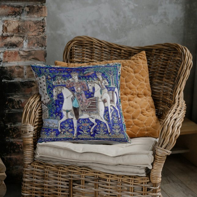 Persian Knight Romantik Blue White | Kudde (Skapare uppladdad)