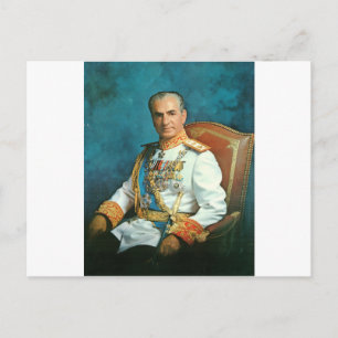 Persian Kung Mohammad Reza Shah Pahlavi Vykort