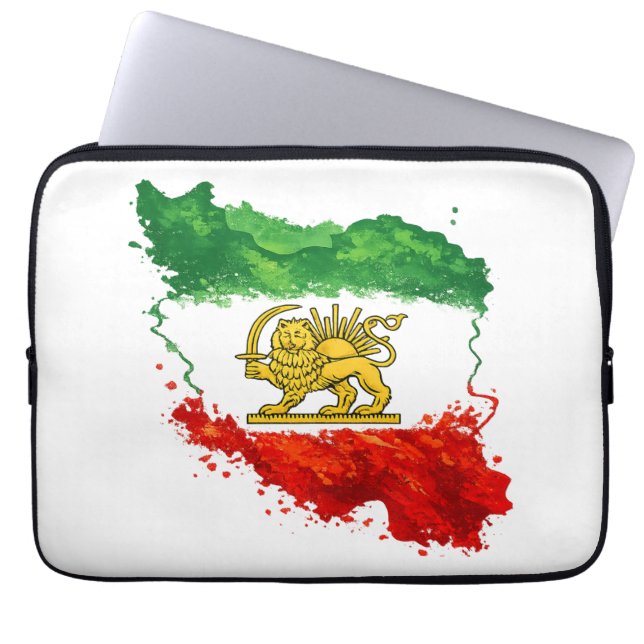 Persian Lion & Sun Laptop Sleeve | Iran Map Laptop (Framsidan)