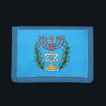 Persian Magen David Menorah<br><div class="desc">Bilden har anpassats från en antikisk persisk judisk bricka och innehåller en menorah med en Magen David (David-stjärnan) som är inramad av oliv grenar. Den ursprungliga,  handmålade bildens defekter har bevarats.</div>