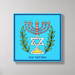 Persian Magen David Menorah Canvastryck