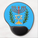 Persian Magen David Menorah Gel Musmatta<br><div class="desc">Bilden har anpassats från en antikisk persisk judisk bricka och innehåller en menorah med en Magen David (David-stjärnan) som är inramad av oliv grenar. Den ursprungliga,  handmålade bildens defekter har bevarats.</div>