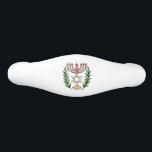 Persian Magen David Menorah Handtag<br><div class="desc">Bilden har anpassats från en antikisk persisk judisk bricka och innehåller en menorah med en Magen David (David-stjärnan) som är inramad av oliv grenar. Den ursprungliga,  handmålade bildens defekter har bevarats.</div>