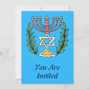 Persian Magen David Menorah Inbjudningar