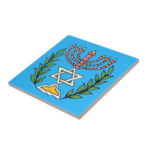Persian Magen David Menorah Kakelplatta