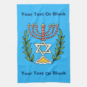 Persian Magen David Menorah Kökshandduk