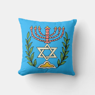 Persian Magen David Menorah Kudde