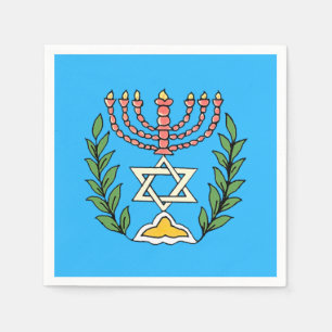 Persian Magen David Menorah Pappersservett