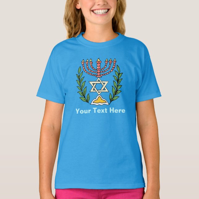 Persian Magen David Menorah T-shirt (Framsida)