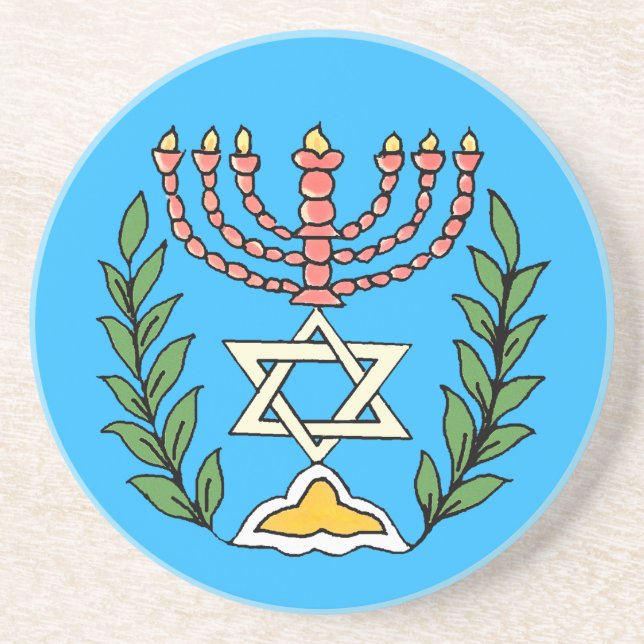 Persian Magen David Menorah Underlägg (Framsidan)