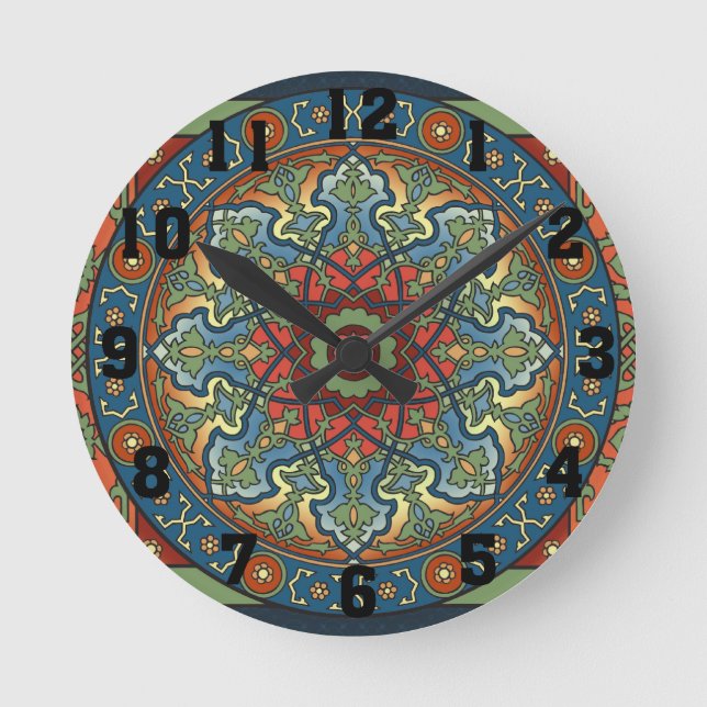 Persian Mandala Clock Rund Klocka (Framsida)