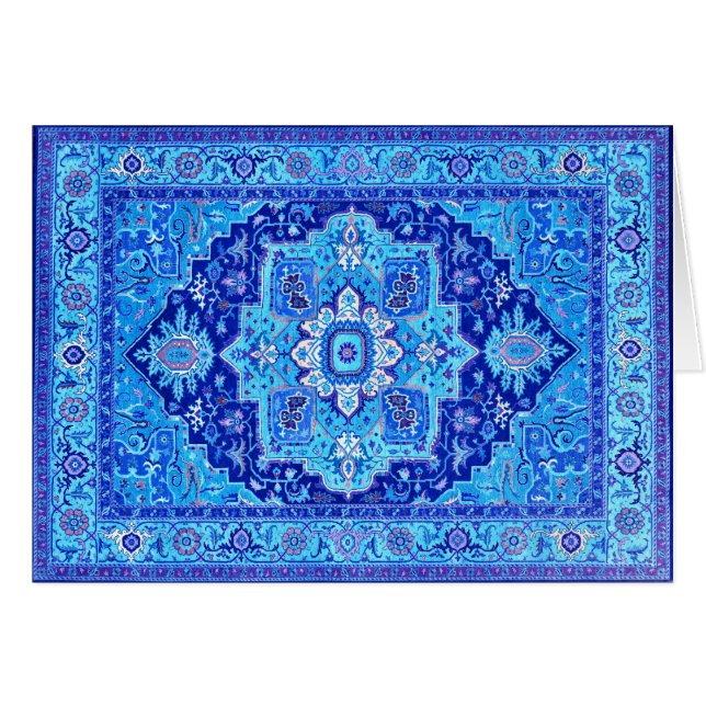 PERSIAN MATTA - Blue Hälsningskort (Framsidan Horizontal)