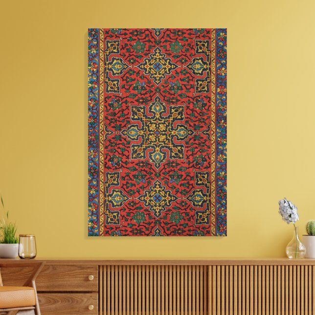 Persian Matta Carpet Red Blue Classic Canvastryck (Insitu (Vardagsrum))