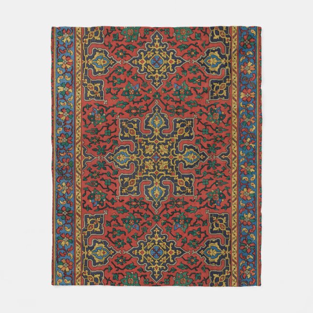 Persian Matta Carpet Red Blue Classic Fleecefilt (Framsidan)