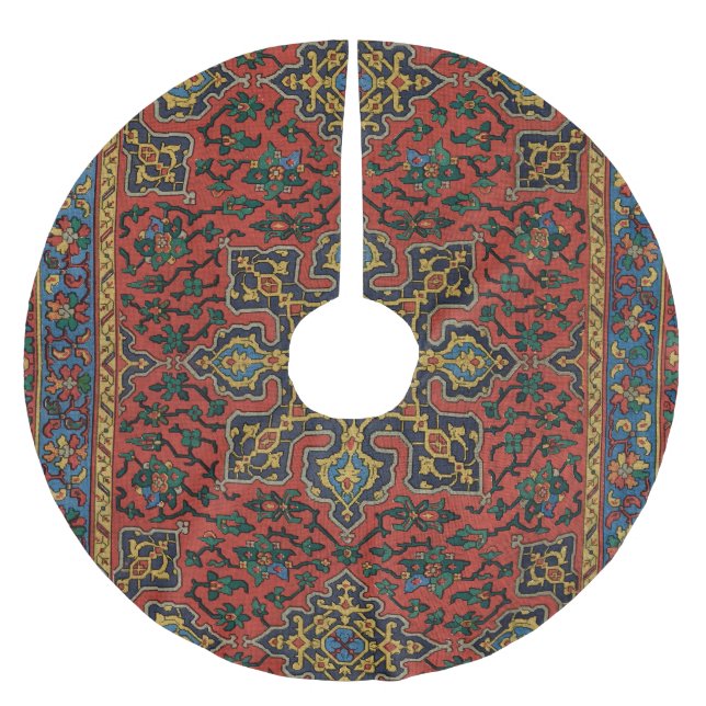 Persian Matta Carpet Red Blue Classic Julgransmatta Borstad Polyester (Framsidan)