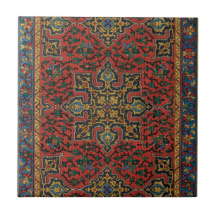 Persian Matta Carpet Red Blue Classic Kakelplatta