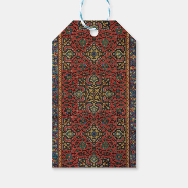 Persian Matta Carpet Red Blue Classic Presentetikett (Framsidan)