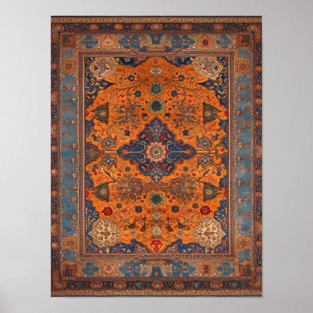 Persian Matta eller Carpet Digital Artwork Poster (Framsidan)