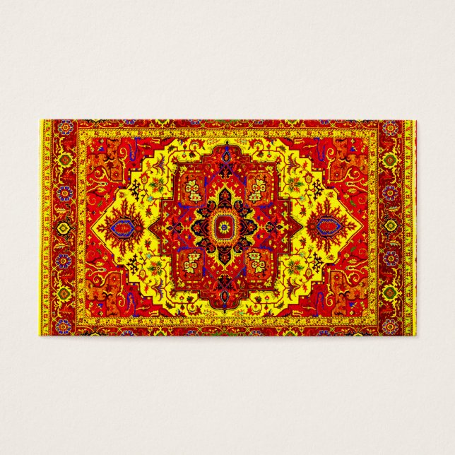 PERSIAN MATTA - Röd och Gult Visitkort (Framsidan)