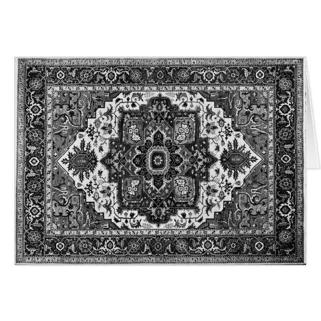 PERSIAN MATTA - svartvitt Hälsningskort (Framsidan Horizontal)