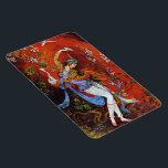 Persian Miniature Dancing Nymph Magnet<br><div class="desc">Dansa Persian-flicka,  miniatyrmålning Vackert målning av en ung flicka nymph med traditionell iransk folkdräkt med blomstrande plakat,  dans och hällande vin från jug mot en fantastisk bakgrund,  mest skarp röd</div>