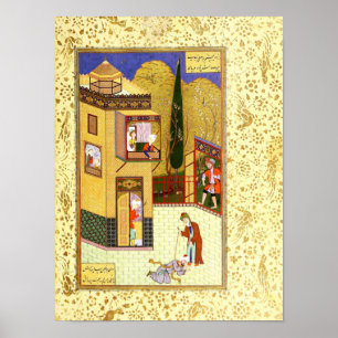 Persian Miniature: Murid Kisses the Pir's Feet Poster