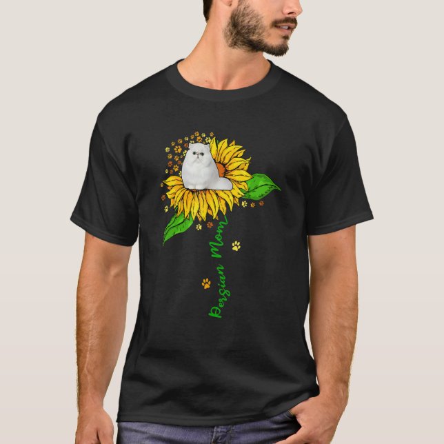 Persian Mom Cute Cat On Sunflower Paws Lover Mothe T Shirt (Framsida)