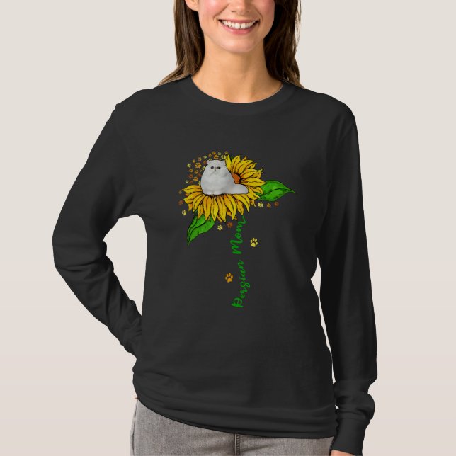 Persian Mom Cute Cat On Sunflower Paws Lover Mothe T Shirt (Framsida)
