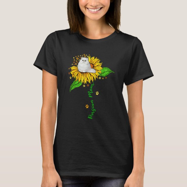 Persian Mom Cute Cat On Sunflower Paws Lover Mothe T Shirt (Framsida)
