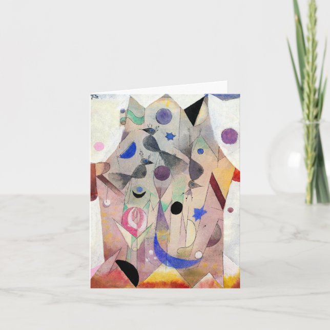 Persian Nightingales av Paul Klee, Abstrakt Art Kort (Framsida)