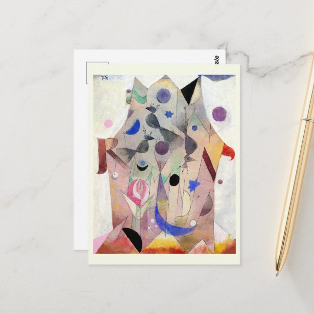 Persian Nightingales av Paul Klee, Abstrakt Art Vykort (Fram/Back In Situ)