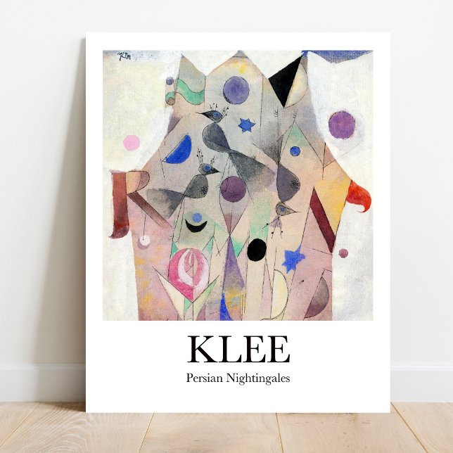 Persian Nightingales av Paul Klee Poster (Klee's colorful birds brighten your space! Persian Nightingales poster.)