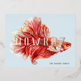 Persian Nowruz Lucky Goldfish Foil Postcard