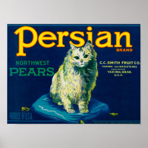 Persian Pear Låda LabelYakima, WA Poster