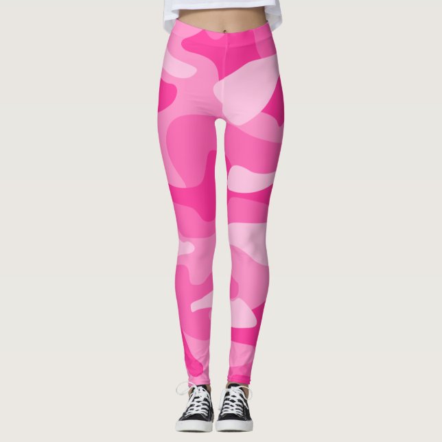 Persian Rosa Monocolor Kamouflage Leggings (Framsida)