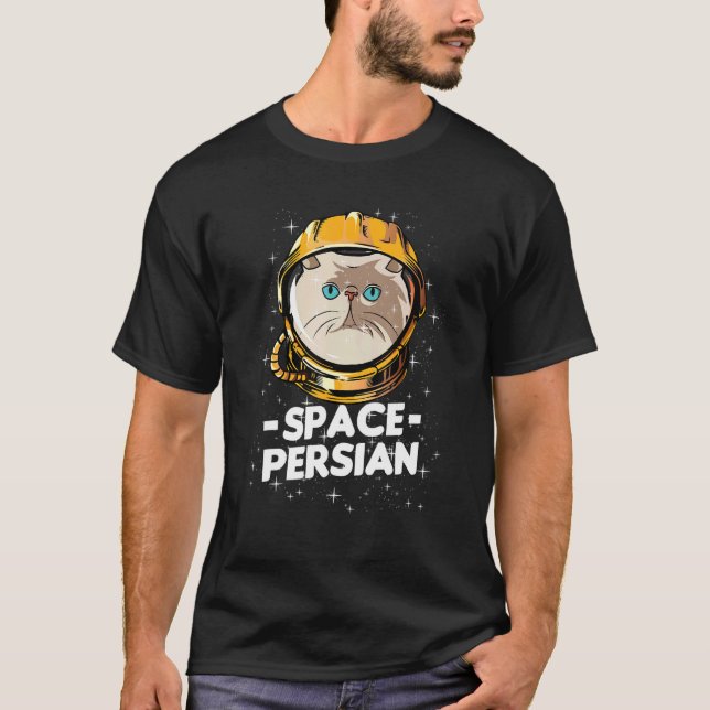 Persian Space Astronaut Cat Mamma T Shirt (Framsida)