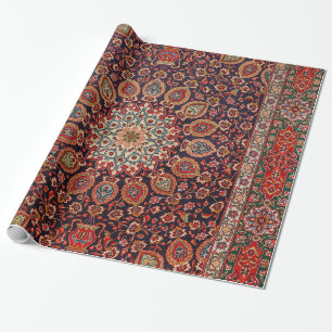 Persian Tabriz Black Radial Geometric  Presentpapper